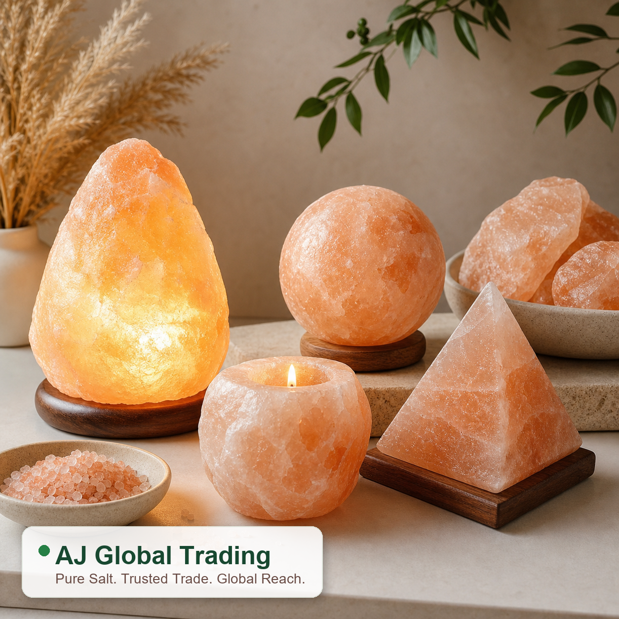 Decorative Himalayan salt products for AJ Global Trading